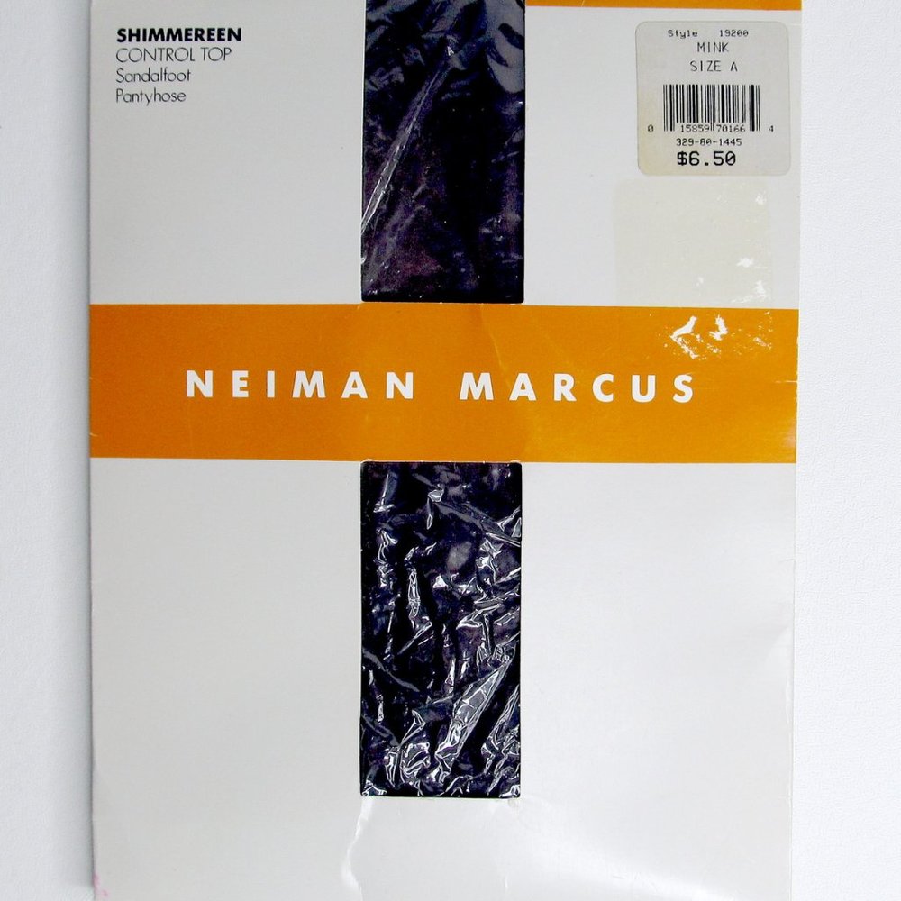 Neiman Marcus Control Top Sandal Foot Pantyhose | Size A | Mink | Vintage